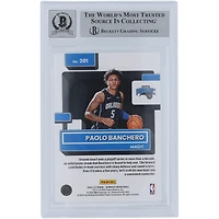 Carte de recrue 9/10 authentifiée 2022-23 Panini Donruss Rated Rookie de Paolo Banchero Orlando Magic, encre argentée n° 201 Beckett Fanatics Witnessed