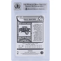 Carte de recrue 10 authentifiée 2022-23 Panini Hoops #231 Beckett Fanatics Witnessed 2022-23 Autographiée par Paolo Banchero Orlando Magic