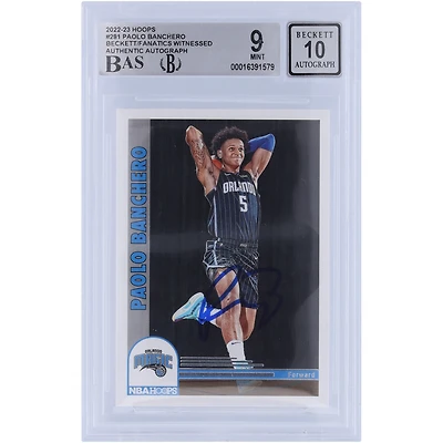 Paolo Banchero Orlando Magic Autographed 2022-23 Panini Hoops #281 Beckett Fanatics Witnessed Authenticated 9/10 Rookie Card