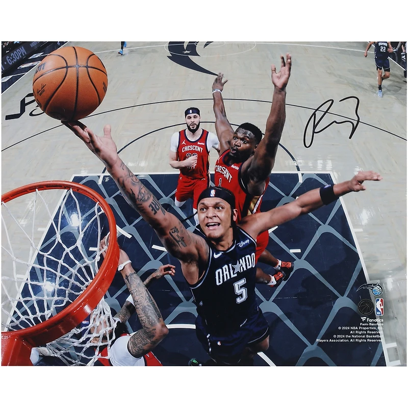 Paolo Banchero Orlando Magic Autographed 8" x 10" Layup vs Zion Williamson Photograph
