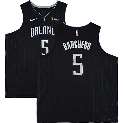 Paolo Banchero Orlando Magic Autographed Black Nike 2022/23 City Edition Swingman Jersey 