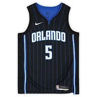 Maillot Nike Icon Swingman 2022-2023 noir dédicacé par Paolo Banchero des Orlando Magic avec inscription « ROY 23 »