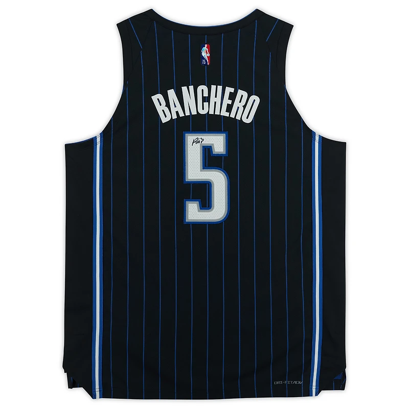 Maillot authentique Nike Icons noir dédicacé par Paolo Banchero Orlando Magic 2022-2023