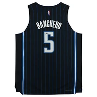 Maillot authentique Nike Icons noir dédicacé par Paolo Banchero Orlando Magic 2022-2023