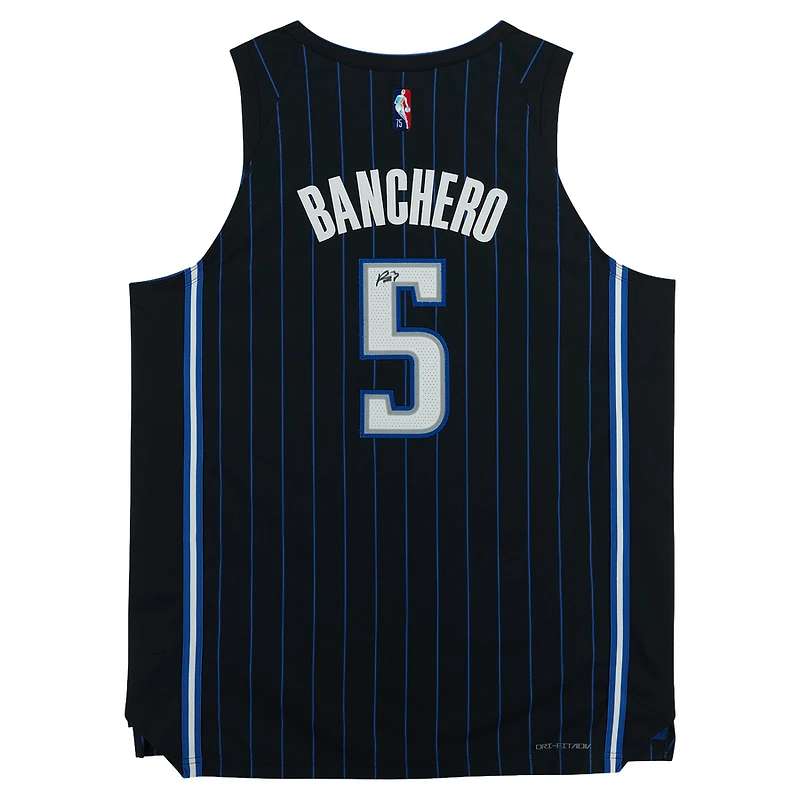 Maillot authentique Nike Icons noir dédicacé par Paolo Banchero Orlando Magic 2022-2023