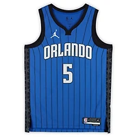 Maillot Swingman Jordan Brand Statement Edition bleu dédicacé par Paolo Banchero des Orlando Magic