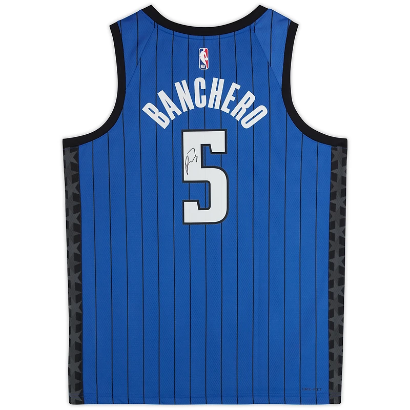 Paolo Banchero Orlando Magic Autographed Jordan Brand Blue 2023-24 Pinstripes Swingman Jersey