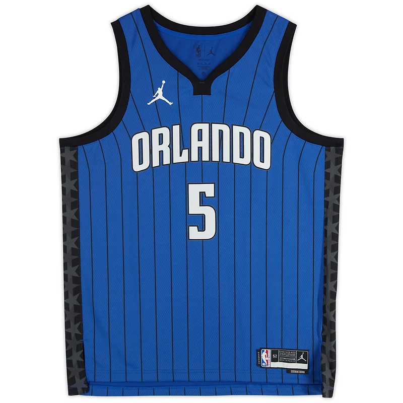 Paolo Banchero Orlando Magic Autographed Jordan Brand Blue 2023-24 Pinstripes Swingman Jersey