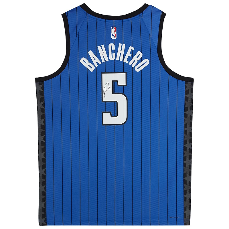 Paolo Banchero Orlando Magic Autographed Jordan Brand Blue 2023-24 Pinstripes Swingman Jersey
