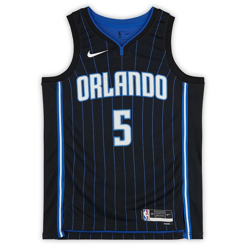 Maillot Nike Black Icon Swingman dédicacé par Paolo Banchero des Orlando Magic avec l'inscription « 2022 #1 Pick »