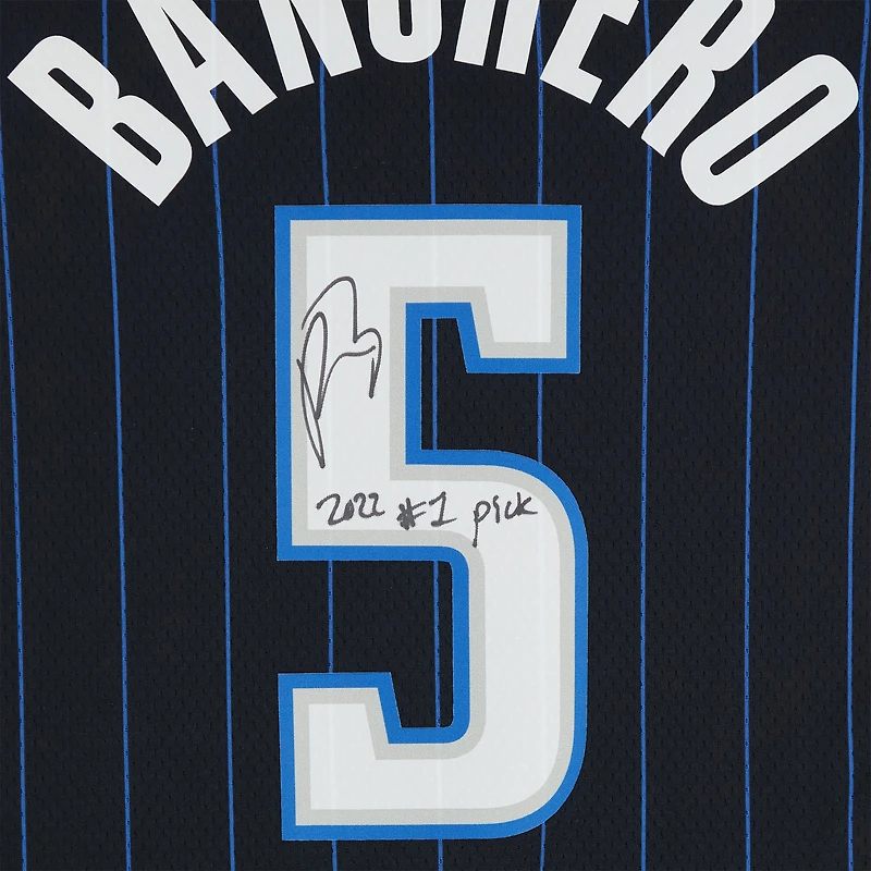 Maillot Nike Black Icon Swingman dédicacé par Paolo Banchero des Orlando Magic avec l'inscription « 2022 #1 Pick »