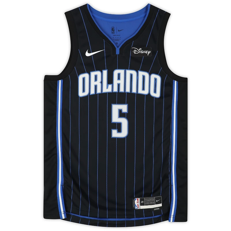 Maillot Nike Swingman noir dédicacé par Paolo Banchero des Orlando Magic