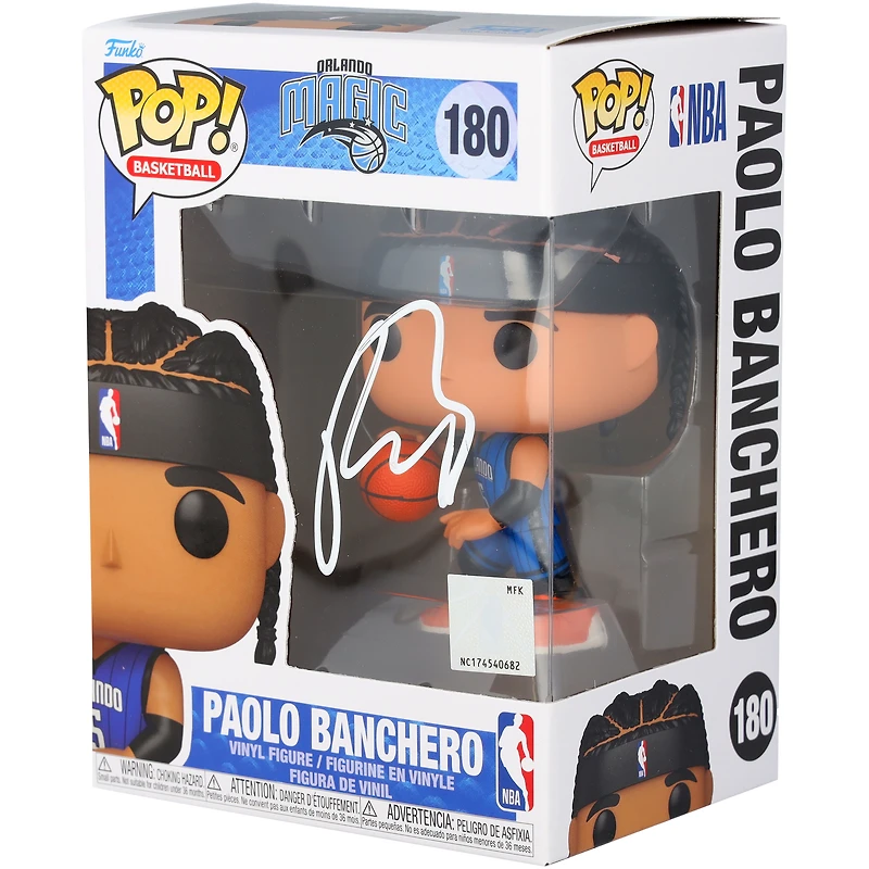 Figurine Funko Pop! en vinyle dédicacée n° 180 des Orlando Magic de Paolo Banchero