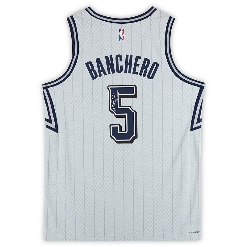 Maillot Nike City Edition Swingman 2024-2025 dédicacé par Paolo Banchero des Orlando Magic