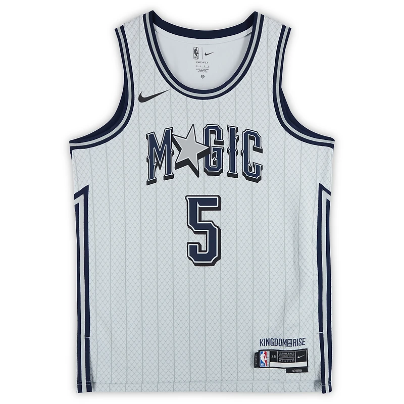 Maillot Nike City Edition Swingman 2024-2025 dédicacé par Paolo Banchero des Orlando Magic