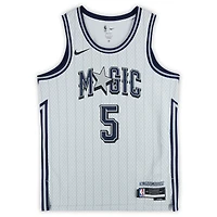 Maillot Nike City Edition Swingman 2024-2025 dédicacé par Paolo Banchero des Orlando Magic