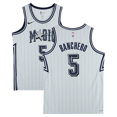 Paolo Banchero Orlando Magic Autographed Silver Nike 2024-25 City Edition Swingman Jersey 