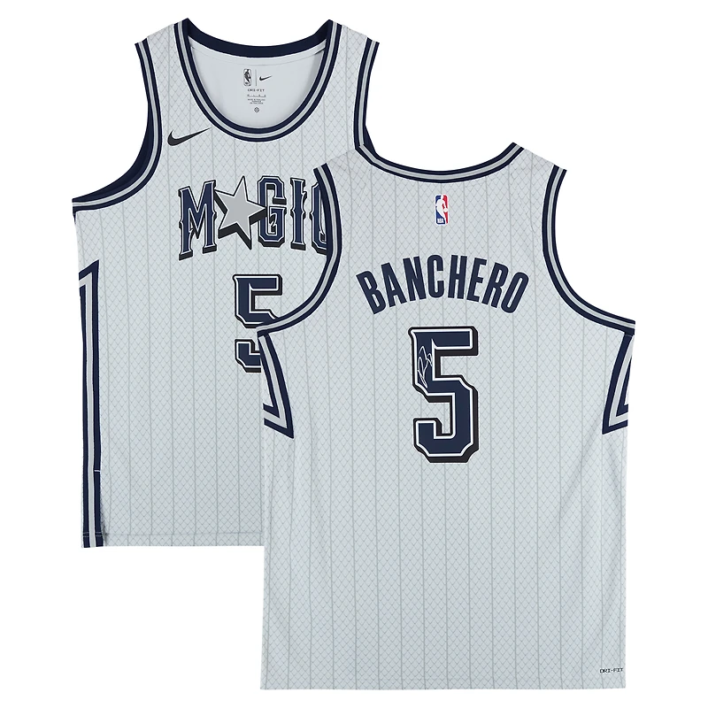 Paolo Banchero Orlando Magic Autographed Silver Nike 2024-25 City Edition Swingman Jersey