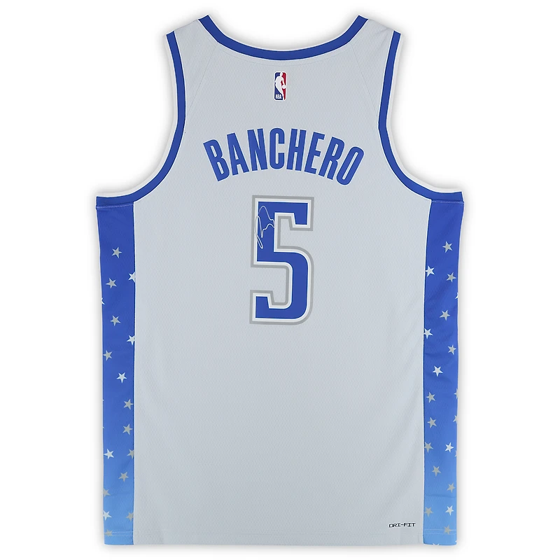 Paolo Banchero Orlando Magic Autographed Silver Nike 2025-26 City Edition Swingman Jersey