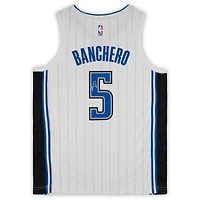 Maillot Nike Swingman blanc autographié par Paolo Banchero des Orlando Magic
