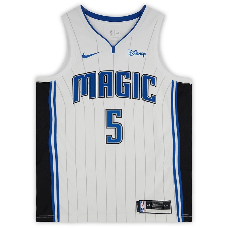 Maillot Nike Swingman blanc autographié par Paolo Banchero des Orlando Magic