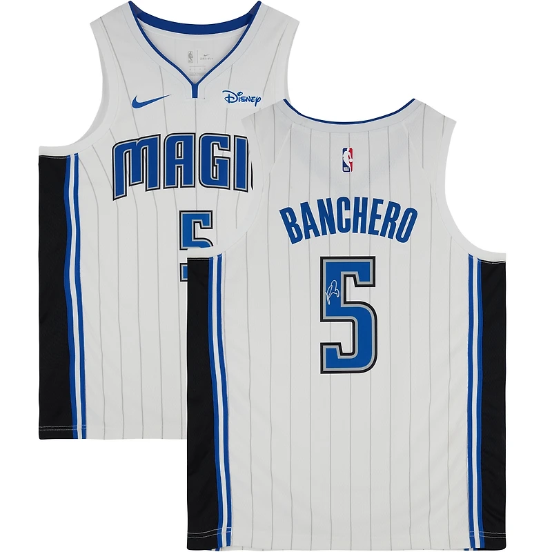 Maillot Nike Swingman blanc autographié par Paolo Banchero des Orlando Magic