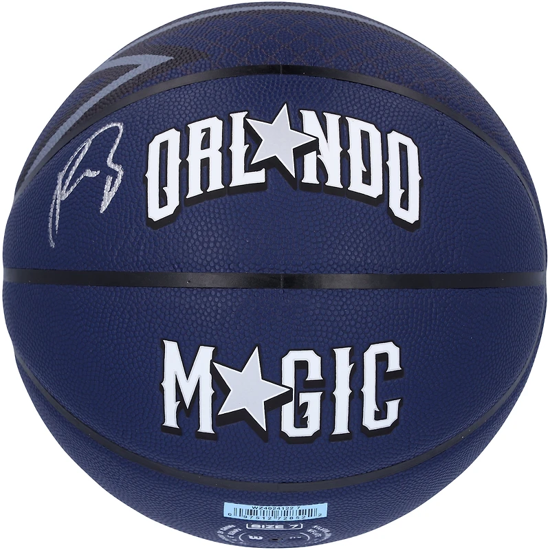 Ballon de basket-ball de collection Wilson 2023-24 City Edition dédicacé par Paolo Banchero Orlando Magic