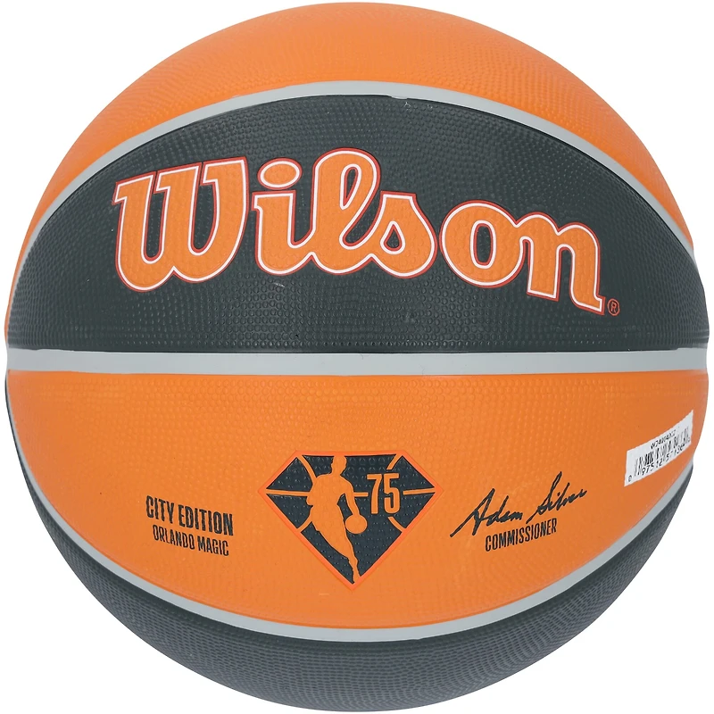 Ballon de basket standard Wilson City Edition dédicacé par Paolo Banchero, Orlando Magic, avec inscription « 2022 #1 Pick »