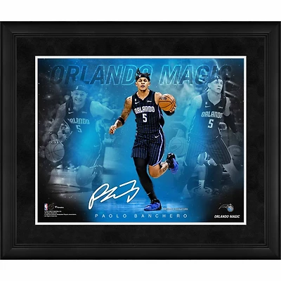 Collage de signatures en fac-similé des Orlando Magic de Paolo Banchero, 16" x 20"