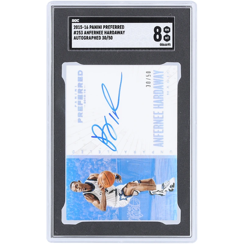 Penny Hardaway Orlando Magic Autographié 2015-16 Panini Preferred #253 #30/50 SGC Authentifié 8 Carte