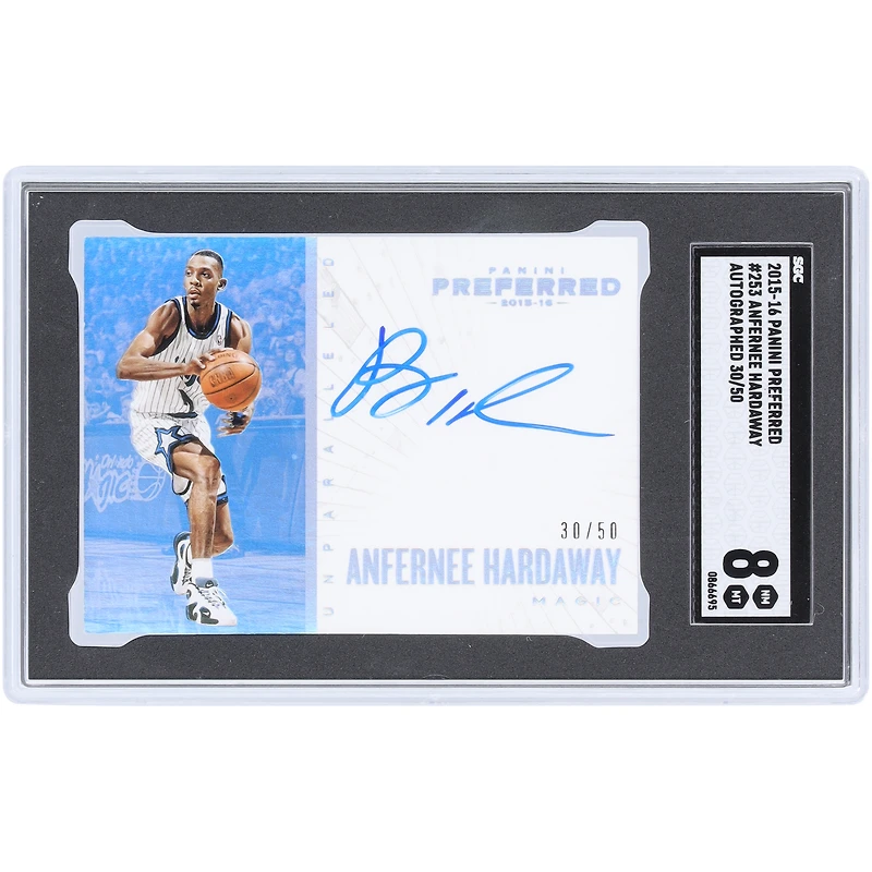 Penny Hardaway Orlando Magic Autographed 2015-16 Panini Preferred #253 #30/50 SGC Authenticated 8 Card