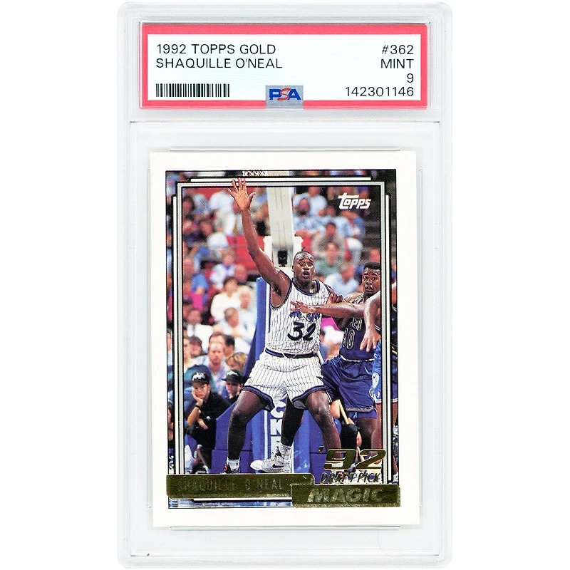 Shaquille O'Neal Orlando Magic 1992-93 Topps Gold #362 PSA Authenticated 9 Rookie Card