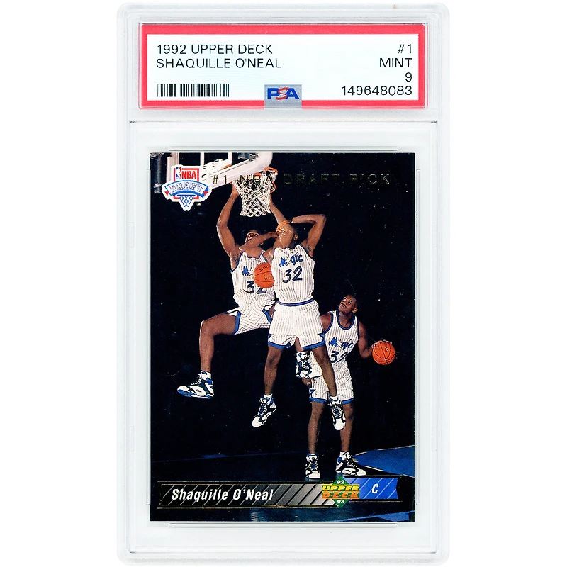 Carte de recrue Shaquille O'Neal Orlando Magic 1992-93 Upper Deck n° 1 authentifiée PSA 9