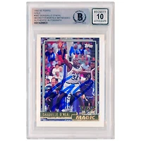 Carte de recrue numéro 10 authentifiée de 1992-93 Topps Gold #362 signée Shaquille O'Neal par les Orlando Magic et présentée par les fanatiques de Beckett avec l'inscription "92 #1 PICK"