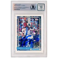 Carte de recrue autographiée 1992-93 Topps #362 Beckett par Shaquille O'Neal Orlando Magic, témoin des fanatiques