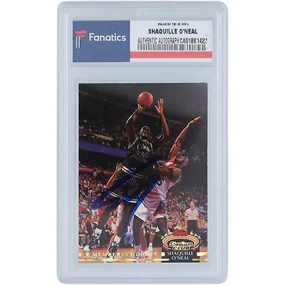 Carte de recrue autographiée par Shaquille O'Neal Orlando Magic 1992 Topps Stadium Club #201