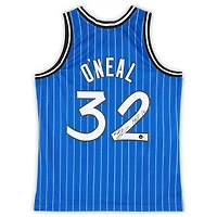 Maillot Swingman Mitchell & Ness 1994-95 bleu dédicacé par Shaquille O'Neal des Orlando Magic avec inscription « HOF 16 »