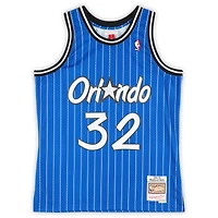 Maillot Swingman Mitchell & Ness 1994-95 bleu dédicacé par Shaquille O'Neal des Orlando Magic avec inscription « HOF 16 »