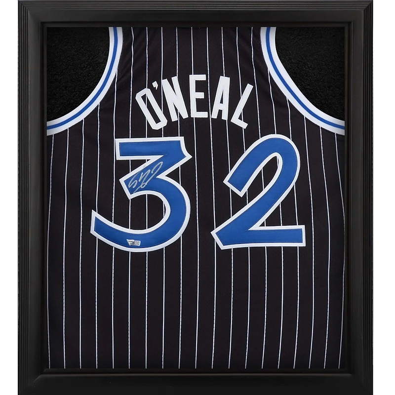 Maillot authentique Mitchell & Ness noir autographié par Shaquille O'Neal Orlando Magic 1994-95 Shadowbox
