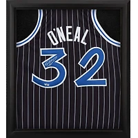Maillot authentique Mitchell & Ness noir autographié par Shaquille O'Neal Orlando Magic 1994-95 Shadowbox