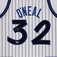 Maillot authentique Mitchell & Ness autographié par Shaquille O'Neal Orlando Magic SM Deluxe encadré blanc 1993