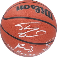 Ballon de basket-ball d'intérieur/extérieur Wilson Authentic Series signé à plusieurs reprises par Shaquille O'Neal, Paolo Banchero et Mike Miller des Orlando Magic avec les inscriptions « ROY 01 » et « ROY '23 » - Édition limitée à 23 exemplaires