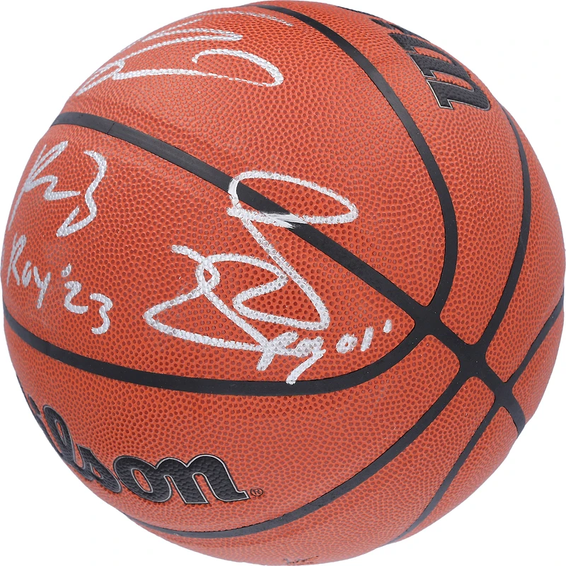 Ballon de basket-ball d'intérieur/extérieur Wilson Authentic Series signé à plusieurs reprises par Shaquille O'Neal, Paolo Banchero et Mike Miller des Orlando Magic avec les inscriptions « ROY 01 » et « ROY '23 » - Édition limitée à 23 exemplaires