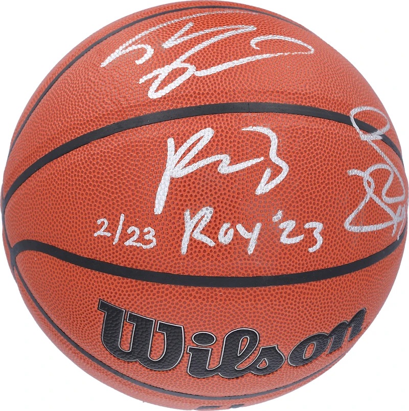 Ballon de basket-ball d'intérieur/extérieur Wilson Authentic Series signé à plusieurs reprises par Shaquille O'Neal, Paolo Banchero et Mike Miller des Orlando Magic avec les inscriptions « ROY 01 » et « ROY '23 » - Édition limitée à 23 exemplaires