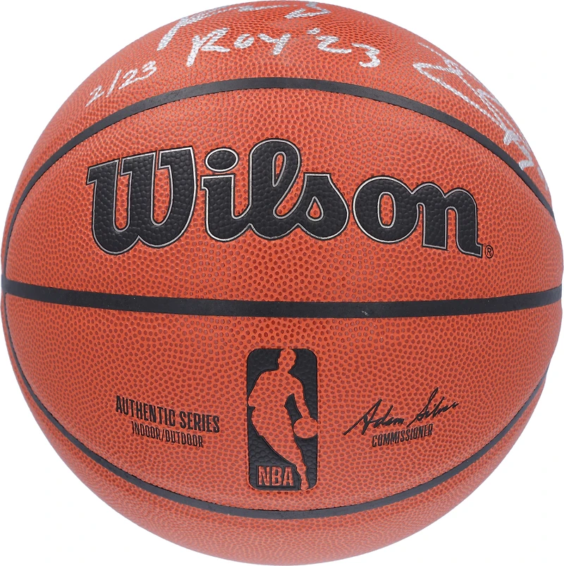 Ballon de basket-ball d'intérieur/extérieur Wilson Authentic Series signé à plusieurs reprises par Shaquille O'Neal, Paolo Banchero et Mike Miller des Orlando Magic avec les inscriptions « ROY 01 » et « ROY '23 » - Édition limitée à 23 exemplaires