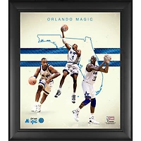 Shaquille O'Neal Penny Hardaway & Dennis Scott Orlando Magic Encadré 15" x 17" Années 1990 Franchise Hardwood Classics Foundations Collage