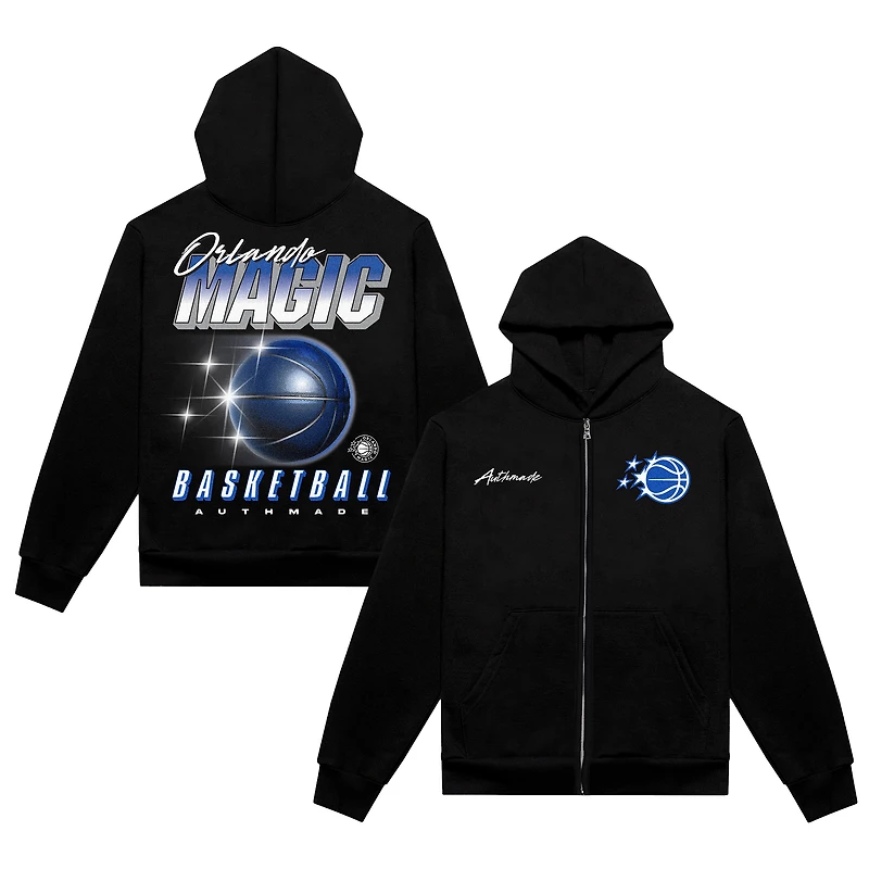 Unisex Authmade  Black Orlando Magic Premium Boxy Full-Zip Hoodie