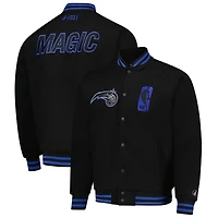 Veste universitaire unisexe FISLL noire Orlando Magic Logoman Shadow Collection à boutons-pression
