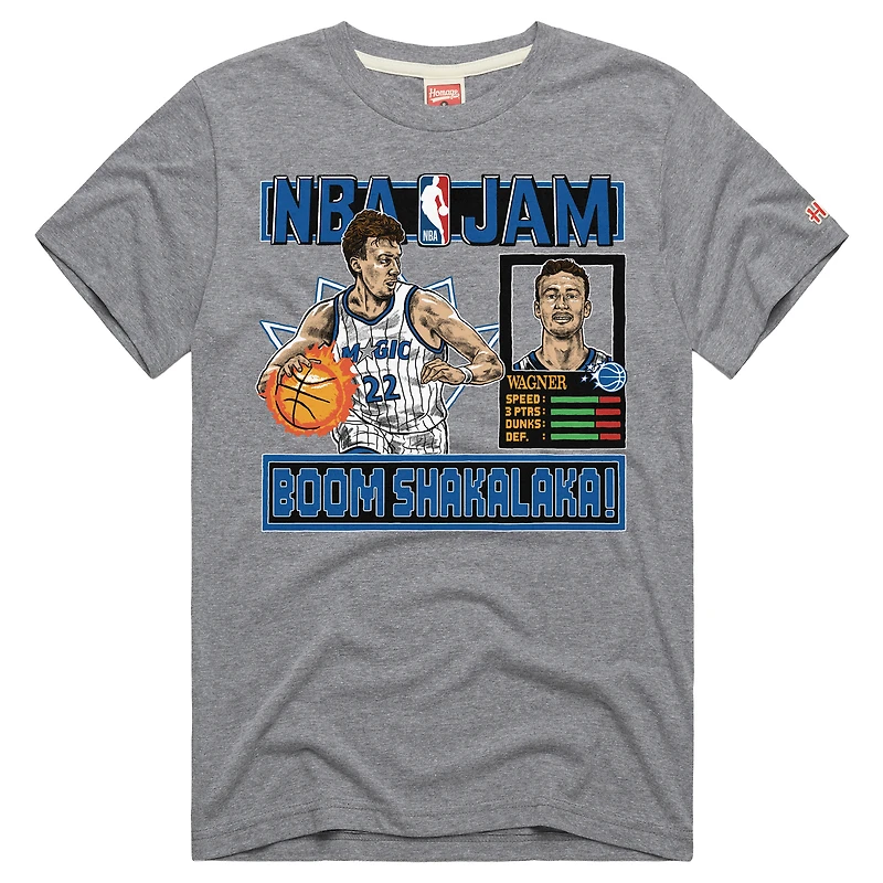 Unisex Homage Franz Wagner Gray Orlando Magic NBA Jam Tri-Blend T-Shirt