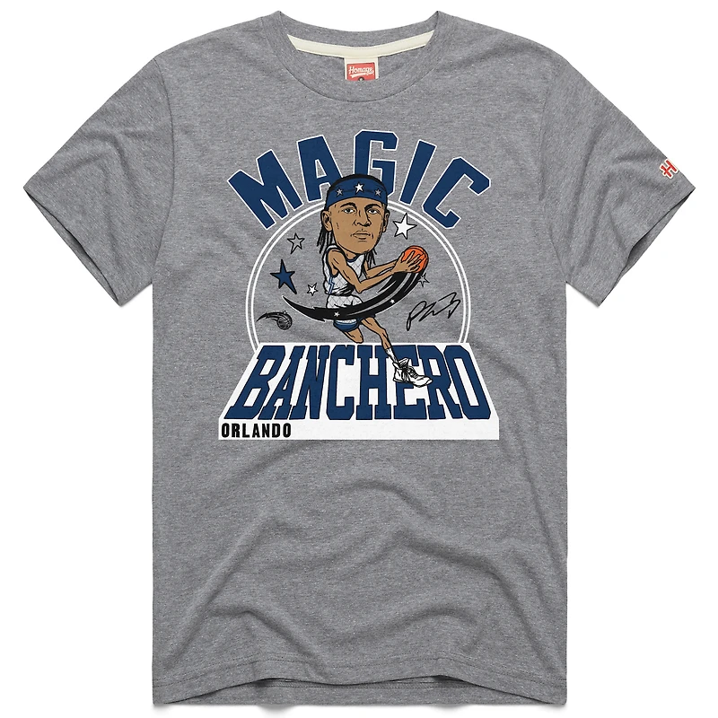 Unisex Homage Paolo Banchero Gray Orlando Magic 2024/25 City Edition Caricature Tri-Blend T-Shirt